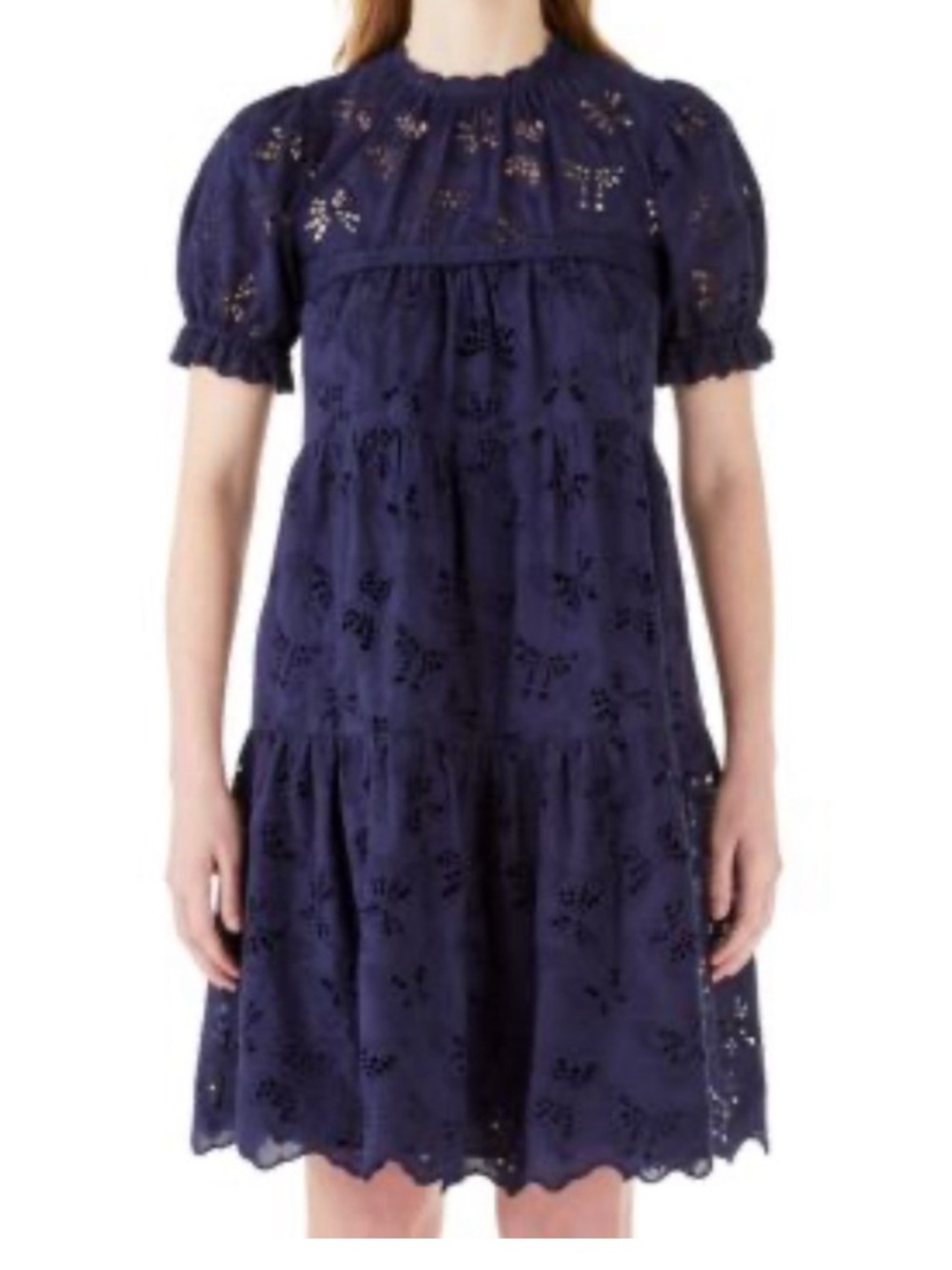 Kate Spade Navy Eyelet Shift Dress